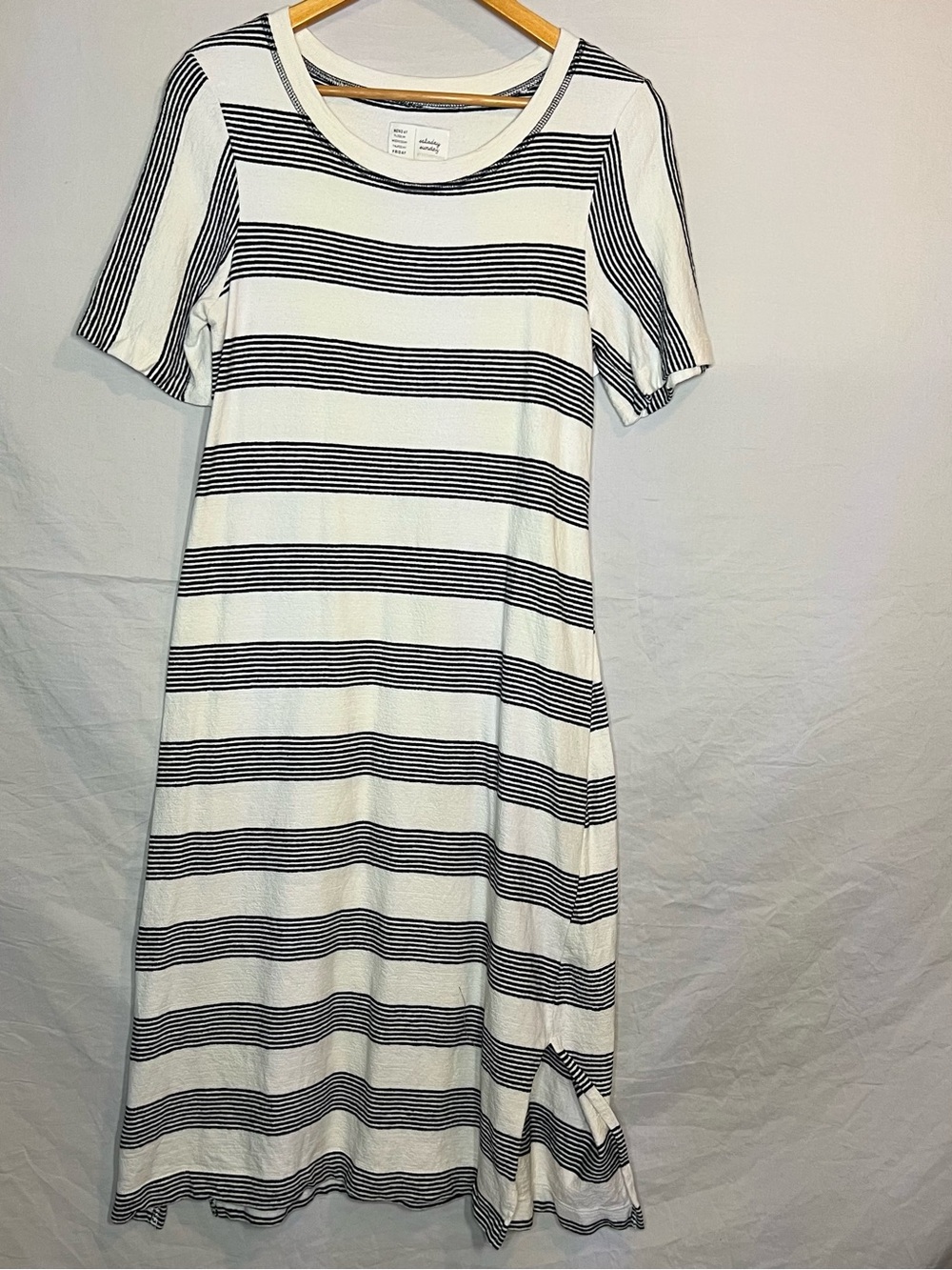Anthropologie Sallie Black & White Striped Midi Dress